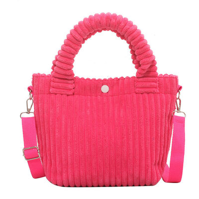 Corduroy Handtasche Custom Logo Druck Crossbody Frauen Einkaufstasche Mini Tote Bag Stil