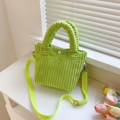 Corduroy Handtasche Custom Logo Druck Crossbody Frauen Einkaufstasche Mini Tote Bag Stil