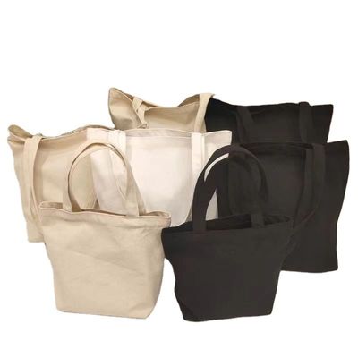 Einfache Bio-Baumwoll-Tote-Tasche mit individuellem Logo Recycling-Einkaufstüte