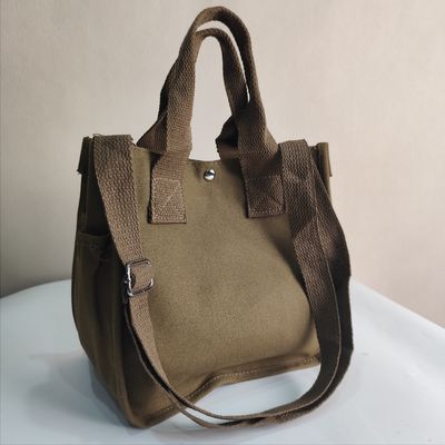 Custom Logo Druck Crossbody Leinwand Tasche Mini Tote Shopping Tasche Handtasche mit großer Kapazität