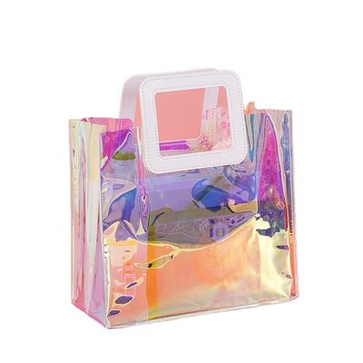 Stilvolle wiederverwendbare PVC-Laser-transparente holographische Tasche für Strandtaschen-Enthusiasten