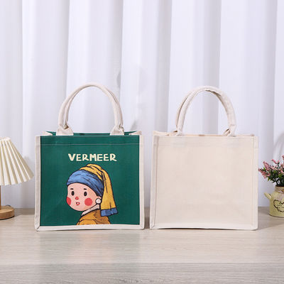 Extra große benutzerdefinierte Logo gedruckte wasserdichte laminierte Leinwand Tote Bag für harte Handtasche