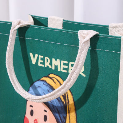 Extra große benutzerdefinierte Logo gedruckte wasserdichte laminierte Leinwand Tote Bag für harte Handtasche