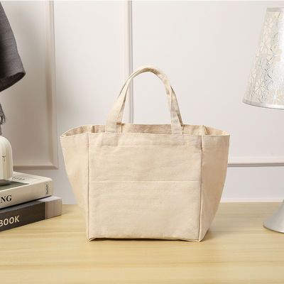 Mittelgroße, auf Abzug gedruckte, recycelte, einfache, organische Baumwolle, Leinwand-Tote-Tasche mit Logo