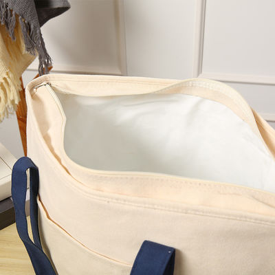 Mittelgroße, auf Abzug gedruckte, recycelte, einfache, organische Baumwolle, Leinwand-Tote-Tasche mit Logo