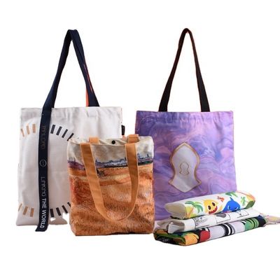 Sublimation Tote Bags Custom Logo gedruckt für wiederverwendbare große Kapazität Leinwandbeutel