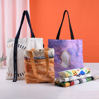 Sublimation Tote Bags Custom Logo gedruckt für wiederverwendbare große Kapazität Leinwandbeutel