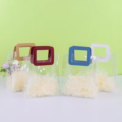 Ledergreifer PVC-klare transparente Tote-Tasche für individuelle Logo-Geschenkverpackung