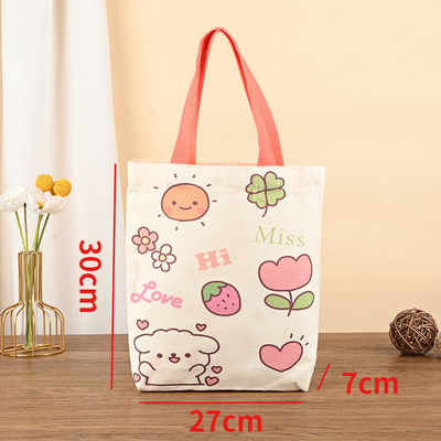 Custom Logo Farbe Größe Recyclinggewebe Mini Leinwand Baumwolle Tote Bag für Frauen Kinder