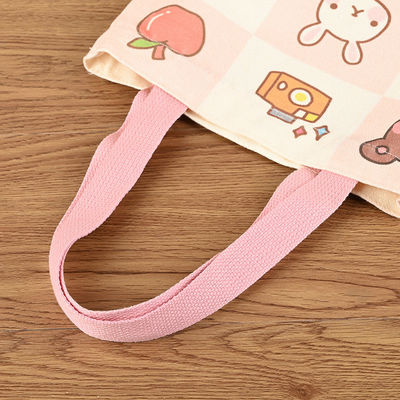 Custom Logo Farbe Größe Recyclinggewebe Mini Leinwand Baumwolle Tote Bag für Frauen Kinder