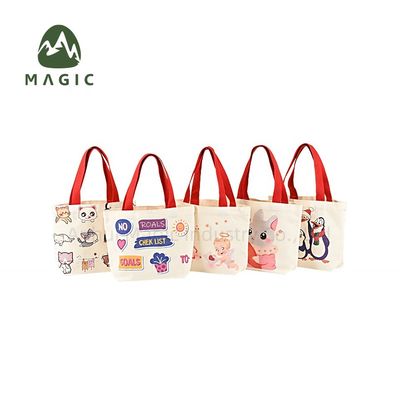 Dauerhafte HQ Klappbare Mini-Tote-Tasche mit benutzerdefiniertem Logo Druck Leinwand Baumwolle Handtasche