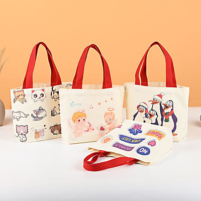 Dauerhafte HQ Klappbare Mini-Tote-Tasche mit benutzerdefiniertem Logo Druck Leinwand Baumwolle Handtasche