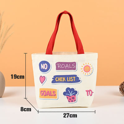 Dauerhafte HQ Klappbare Mini-Tote-Tasche mit benutzerdefiniertem Logo Druck Leinwand Baumwolle Handtasche