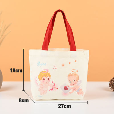 Dauerhafte HQ Klappbare Mini-Tote-Tasche mit benutzerdefiniertem Logo Druck Leinwand Baumwolle Handtasche