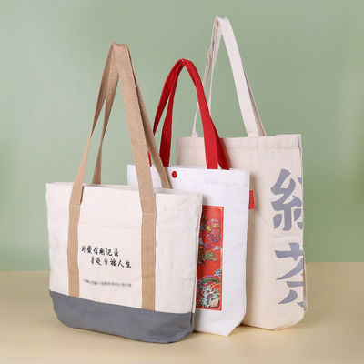 Umweltfreundliche Handhabung, benutzerdefinierte Logo-Druck, Leinwand-Tote-Tasche zum Einkaufen und Reisen