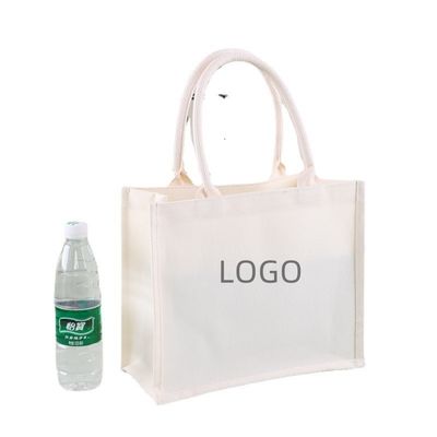Outlet Leere einfache Custom Logo Druck Leinwand Baumwolle Tote Taschen für das tägliche Schulleben