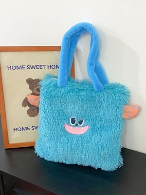 Custom Logo Druck Frauen Handtasche für Reisen Alltagsgeschenk Plush Tote Einkaufstasche