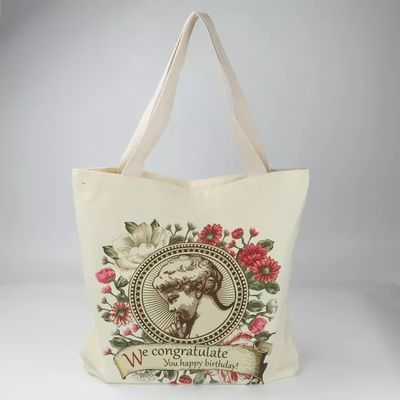 Custom Logo Druck Wiederverwendbare Einkaufstaschen für Frauen Leinwand Handschultertasche
