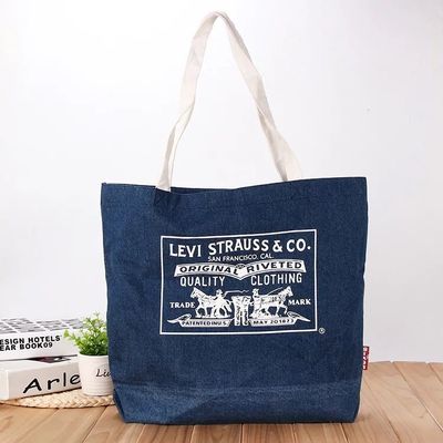 Frauenmodische Leinwand-Tote-Einkaufstaschen mit individuellem Logo und individueller Farbe