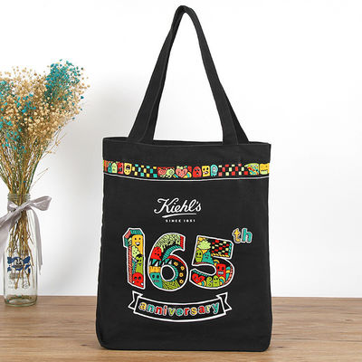 Einfache schwarze, umweltfreundliche, Baumwoll-Leinwand-Tote-Tasche mit benutzerdefiniertem Logo