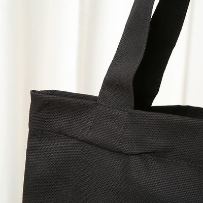 Einfache schwarze, umweltfreundliche, Baumwoll-Leinwand-Tote-Tasche mit benutzerdefiniertem Logo