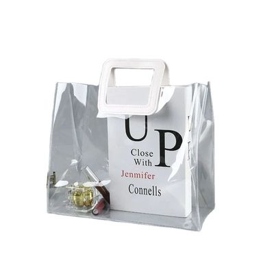 Offene Schließung Custom Clear PVC Geschenk Irisescent Tote Kosmetik Tasche für modischen Look