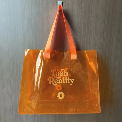 Custom Logo Hochtransparenz Klar PVC Plastik-Tote-Tasche für wasserdichte Werbung