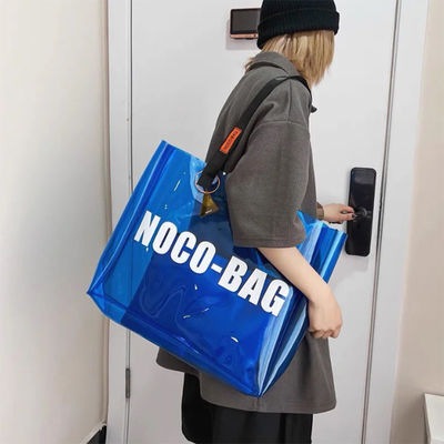 Custom Logo Hochtransparenz Klar PVC Plastik-Tote-Tasche für wasserdichte Werbung