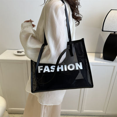 Custom Eco Shopping Bag Custom Design mit Logo Wiederverwendbarer Nylon Mesh Beach Tote Bag