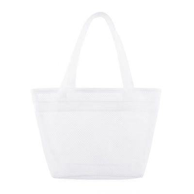 Customized Logo Mesh Toilettenbeutel Öko-Shopping-Tasche mit Reißverschluss Kleine Nylon-Gittertasche