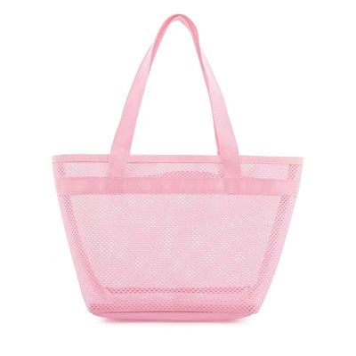 Customized Logo Mesh Toilettenbeutel Öko-Shopping-Tasche mit Reißverschluss Kleine Nylon-Gittertasche