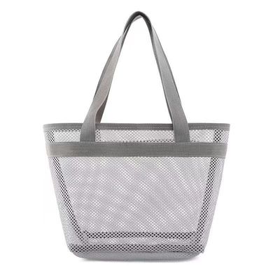 Customized Logo Mesh Toilettenbeutel Öko-Shopping-Tasche mit Reißverschluss Kleine Nylon-Gittertasche