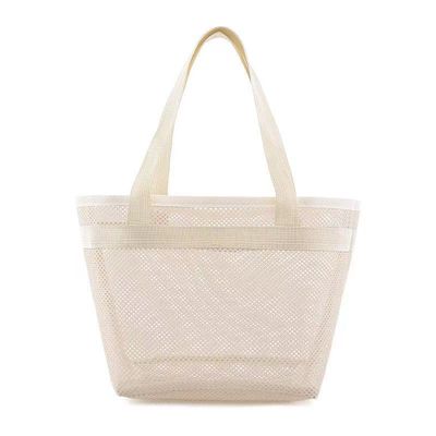 Customized Logo Mesh Toilettenbeutel Öko-Shopping-Tasche mit Reißverschluss Kleine Nylon-Gittertasche