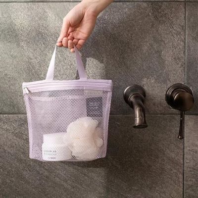 Customized Mesh Toilettenbeutel Leichtgewicht Nettobeutel Kleines Nylon-Gitter für Badezimmer-Speicher