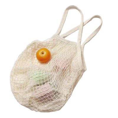 Individuelles Logo Öko-organische Baumwollnetze Wiederverwendbare Einkaufstasche für Gemüse Obst Lebensmittel