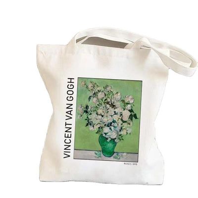Zeichentrickmuster Wiederverwendbares Leinwand Baumwoll-Shopping-Tote-Tasche mit benutzerdefiniertem Logo Umweltfreundlich