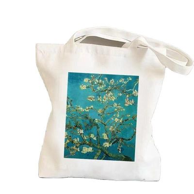 Zeichentrickmuster Wiederverwendbares Leinwand Baumwoll-Shopping-Tote-Tasche mit benutzerdefiniertem Logo Umweltfreundlich