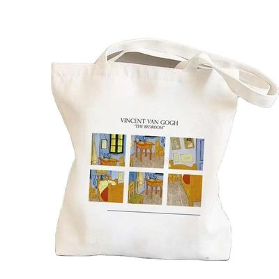 Zeichentrickmuster Wiederverwendbares Leinwand Baumwoll-Shopping-Tote-Tasche mit benutzerdefiniertem Logo Umweltfreundlich