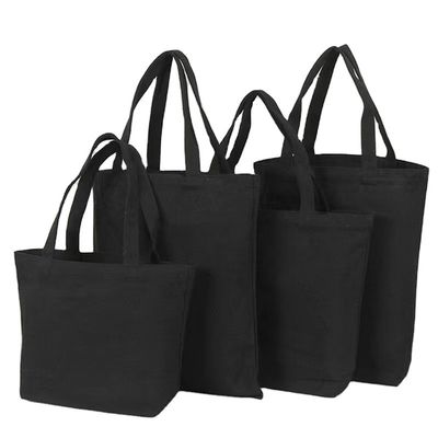 Persönliche Druck Baumwolle Schwarz Leinwand Tote Tasche für den Einkauf neueste Mode Stil