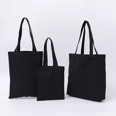 Persönliche Druck Baumwolle Schwarz Leinwand Tote Tasche für den Einkauf neueste Mode Stil