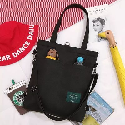 Persönliche Druck Baumwolle Schwarz Leinwand Tote Tasche für den Einkauf neueste Mode Stil