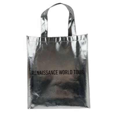 Öko-freundliche Handtasche Gold-Lamination Metall-Silber-Nicht-Gewebe-Tasche mit individuellem Logo