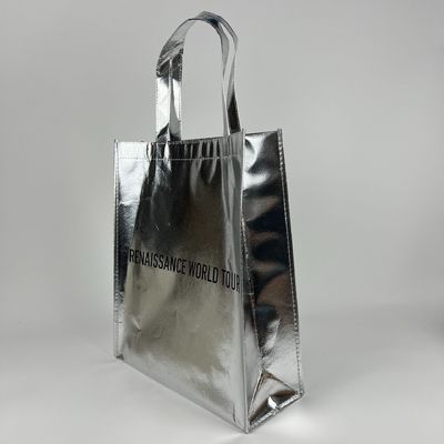 Öko-freundliche Handtasche Gold-Lamination Metall-Silber-Nicht-Gewebe-Tasche mit individuellem Logo