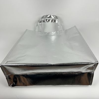 Öko-freundliche Handtasche Gold-Lamination Metall-Silber-Nicht-Gewebe-Tasche mit individuellem Logo