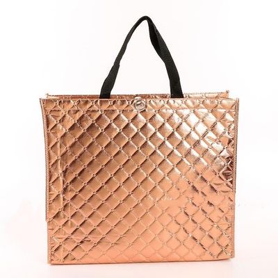 Öko-freundliche Handtasche Gold-Lamination Metall-Silber-Nicht-Gewebe-Tasche mit individuellem Logo
