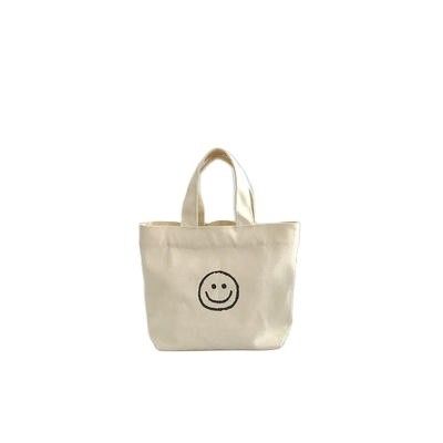 Wiederverwendbarer und stilvoller Mini-Baumwoll-Leinwand-Einkaufstüte-Tote-Handtasche für das tägliche Schulleben