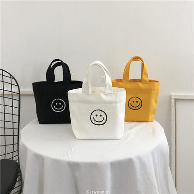 Wiederverwendbarer und stilvoller Mini-Baumwoll-Leinwand-Einkaufstüte-Tote-Handtasche für das tägliche Schulleben