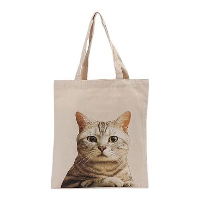 Schönes Katzenmuster Wiederverwendbare Leinwand-Tote-Tasche für umweltfreundliche Einkaufs- und Reisebedürfnisse