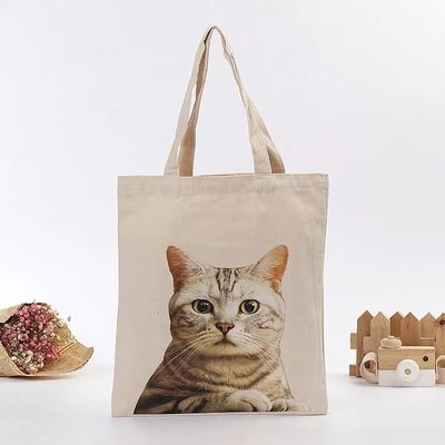 Schönes Katzenmuster Wiederverwendbare Leinwand-Tote-Tasche für umweltfreundliche Einkaufs- und Reisebedürfnisse
