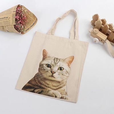 Schönes Katzenmuster Wiederverwendbare Leinwand-Tote-Tasche für umweltfreundliche Einkaufs- und Reisebedürfnisse